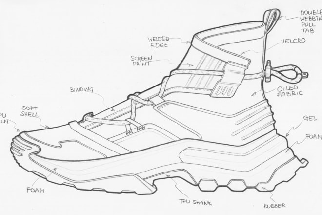 I will design a sneaker footwear concept sketch