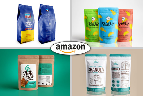 I will design amazon product packaging label, coffee pouch bag