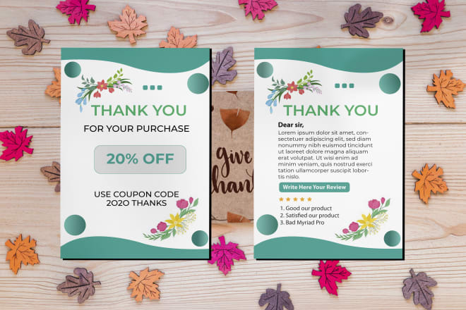 I will design amazon thank you card and amazon product insert