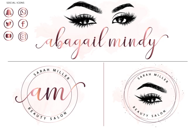 I will design best watercolor signature eyelash,cosmetics beauty,hair,nails salon logo