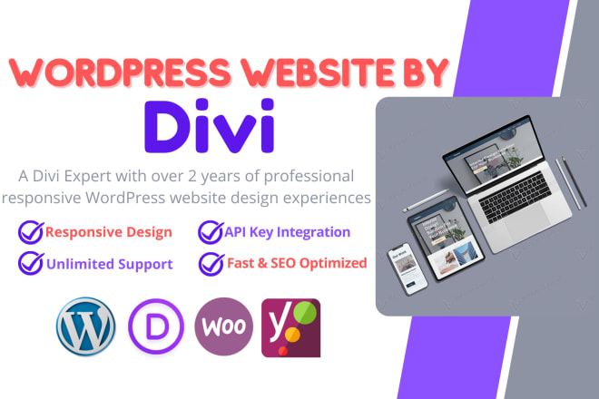 I will design divi wordpress website, customize divi theme using divi builder