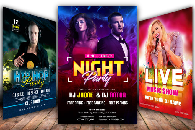 I will design event flyer for club party or concert
