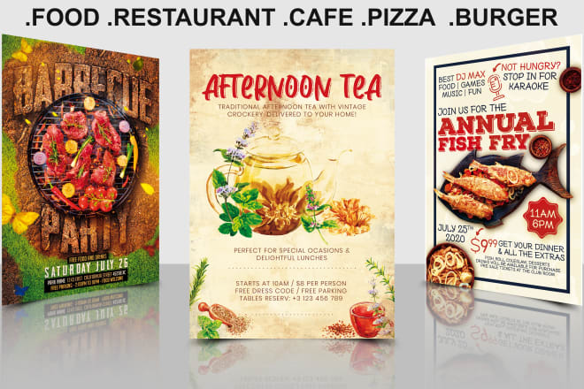 I will design food,pizza, burger flyers and menu