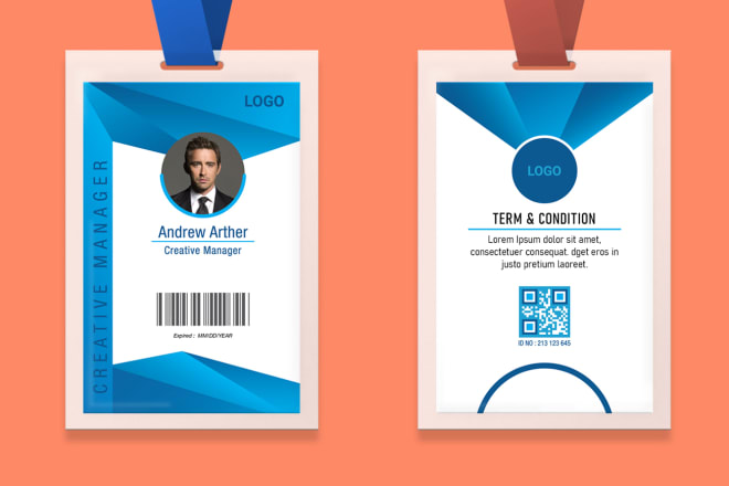 I will design id cards, id badges, and lanyards