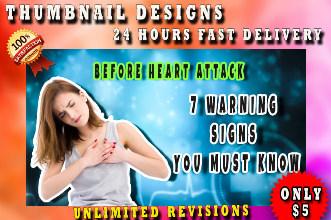 I will design medical health fitness youtube thumbnail in 24 hours