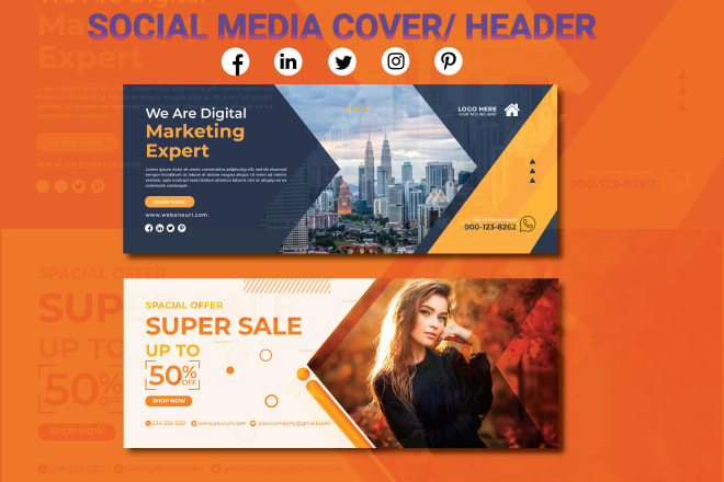 I will design professional facebook, linkedin cover banner and twitter header
