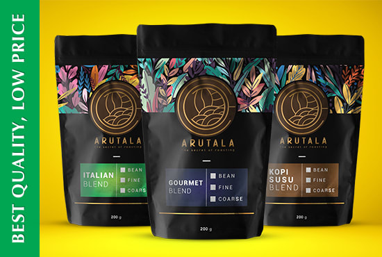 I will design unique and exclusive coffee packaging for you