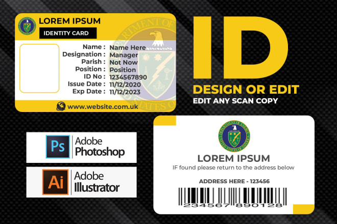 I will design unique id card for your company with lanyard