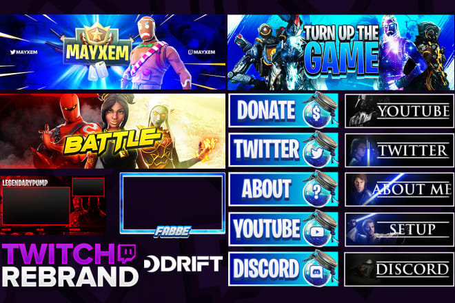 I will design you twitch panels, overlays, banners, screens etc