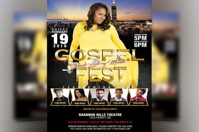 I will design your concert church flyer
