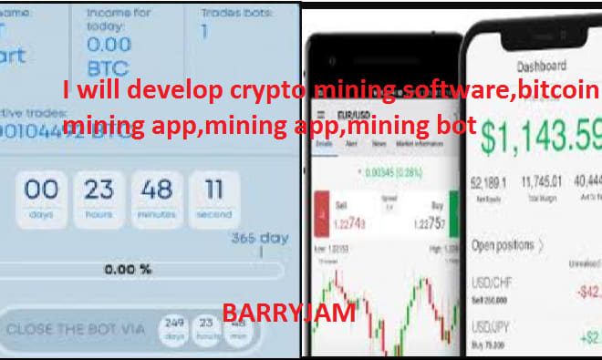 I will develop crypto mining software,bitcoin mining app,mining app,mining bot