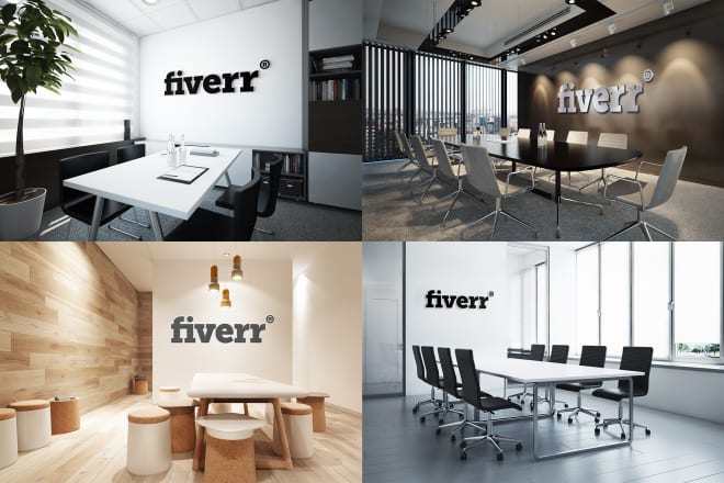 I will do 12 realistic office interior logo mockups