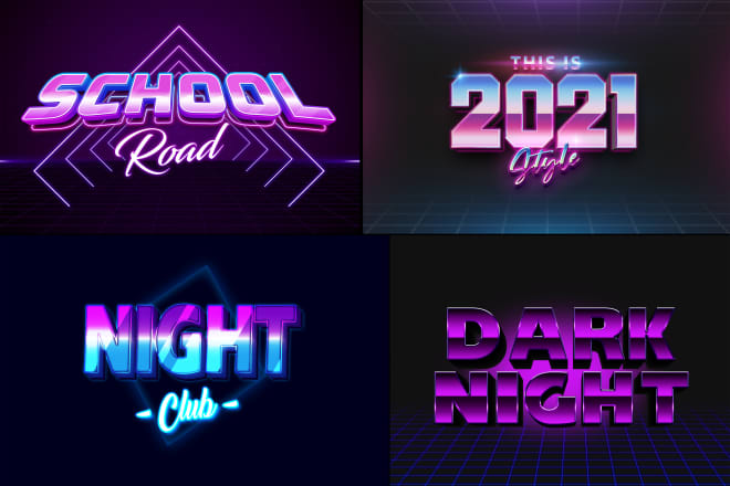 I will do 80s style logo typography for you