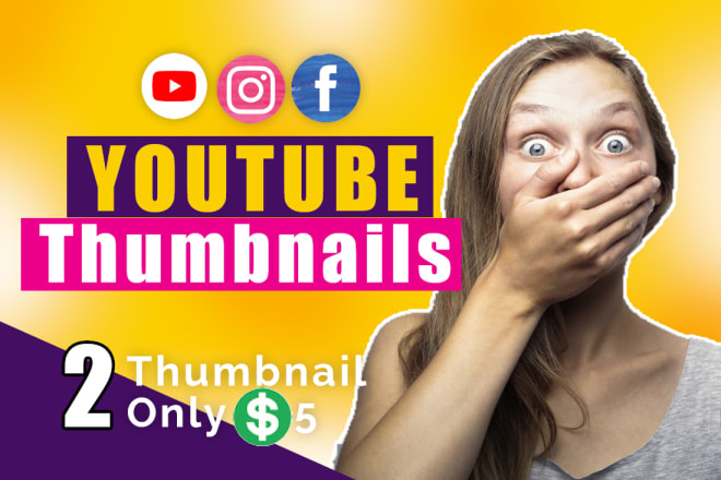 I will do catchy youtube facebook thumbnail, channel art banner buy 1 get 1 free