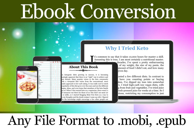 I will do ebook conversion into mobi, epub, kindle or print PDF