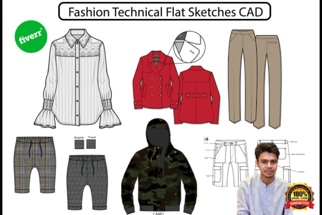 I will do fashion tech pack apparel cad with specification