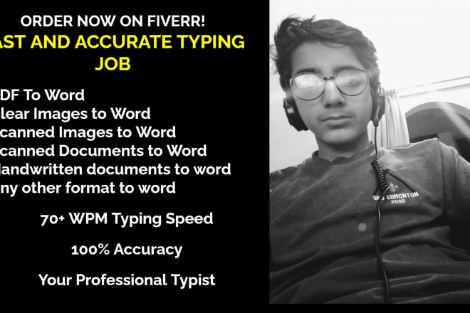 I will do fast and accurate typing for your documents, story, novel, etc
