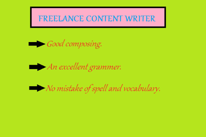 I will do freelance content writting