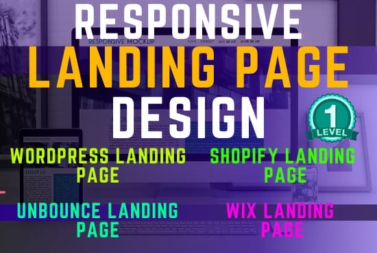 I will do landing page design, wordpress landing page, shopify, mailchimp, unbounce