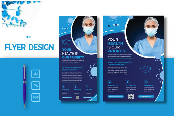 I will do professional business medical flyer brochure and dl flyer design
