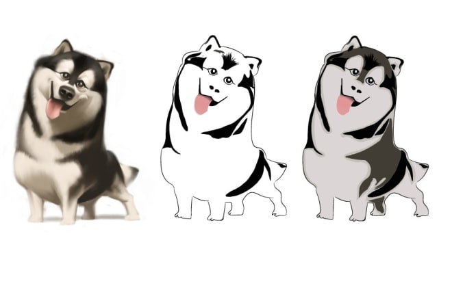 I will draw a caricature of your cat and dog or other