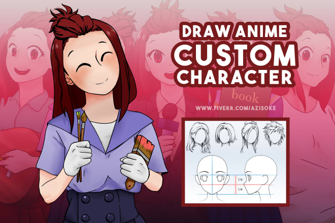 I will draw custom anime character