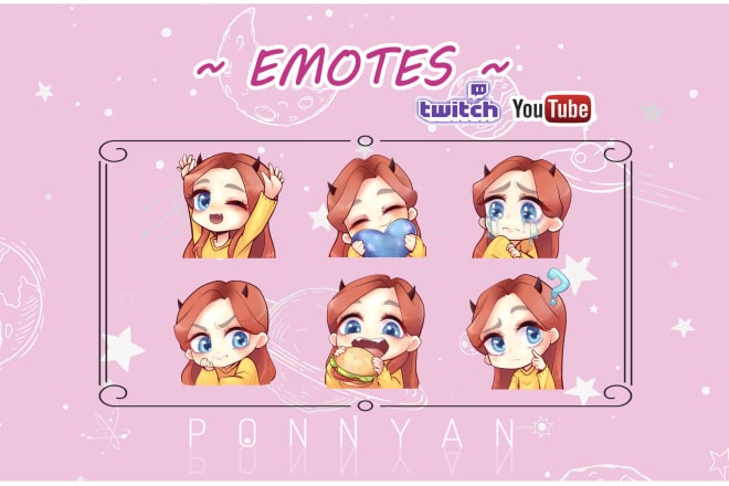 I will draw kawaii twitch emotes