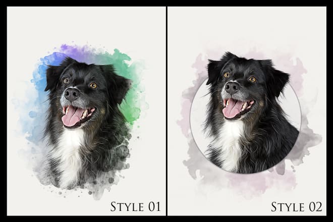I will draw realistic oil painting custom digital pet watercolor portrait