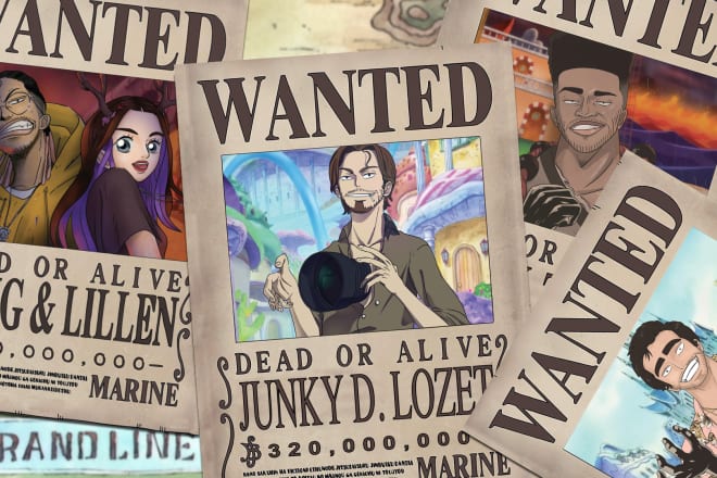 I will draw you a one piece wanted poster