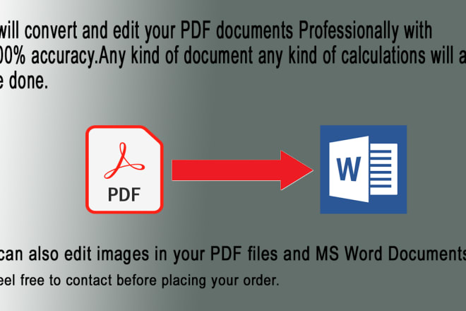 I will edit and convert PDF, images or scanned documents and statements