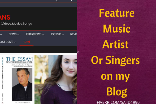 I will feature music artist or singers on my blog