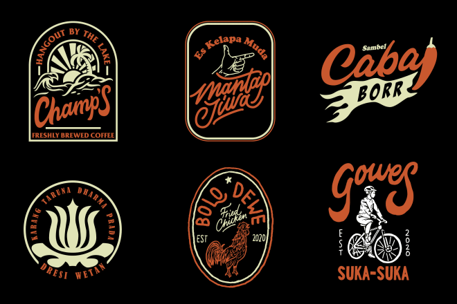 I will make typography and illustration design with vintage style