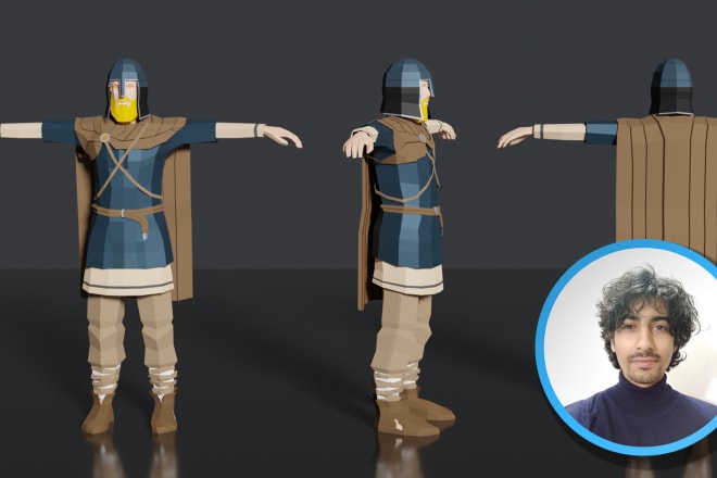I will model, rig and animate a low poly character