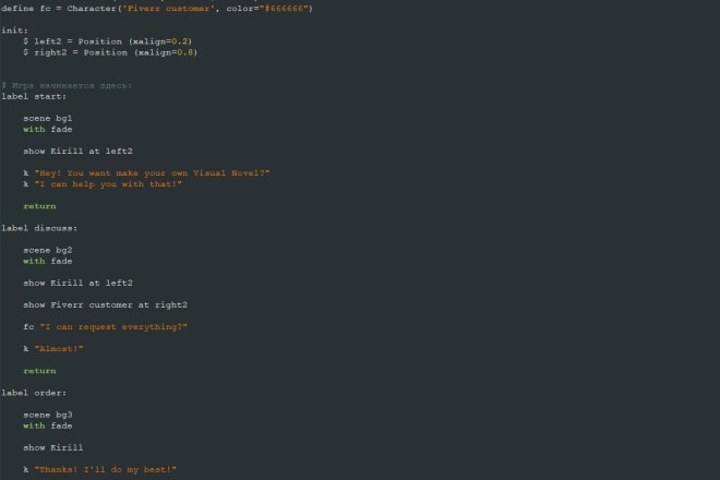 I will programm your visual novel