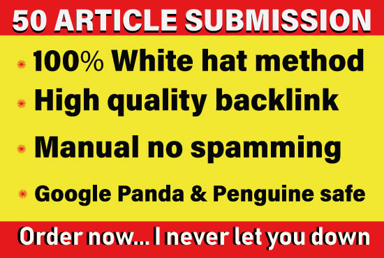 I will provide 60 article submission with hq unique domain seo backlinks