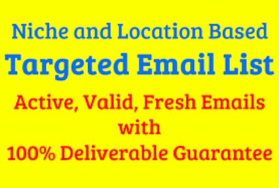 I will provide niche targeted emails address list with details