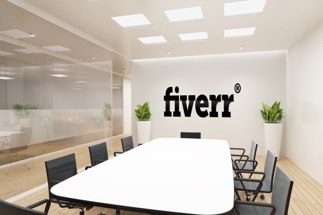 I will put your logo on 5 photorealistic office wall mockups