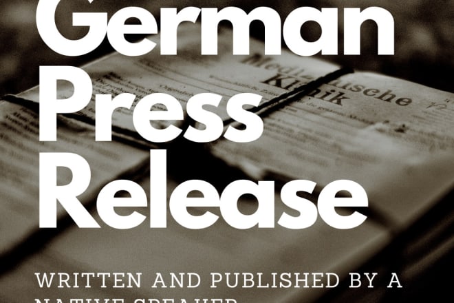 I will write and publish a german press release