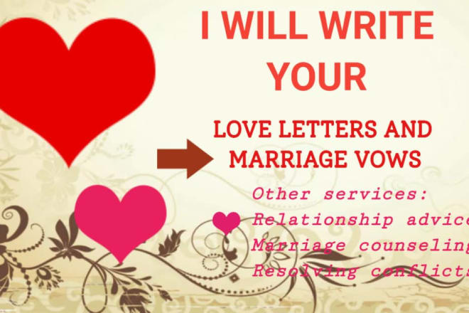 I will write beautiful love letter and awesome wedding vows