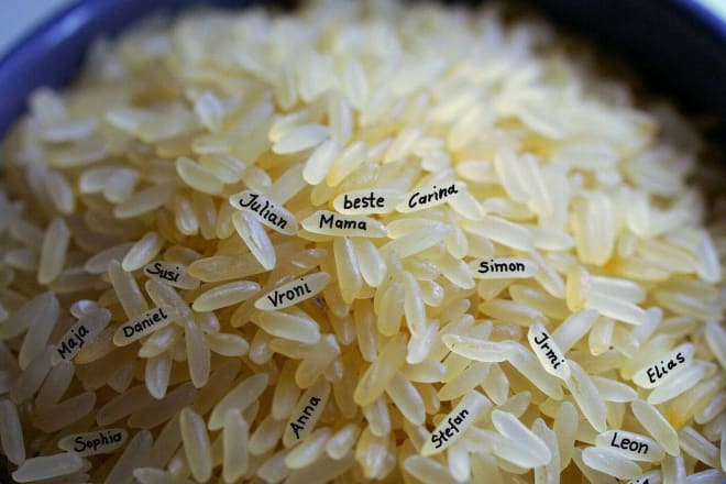 I will write your name on rice grain