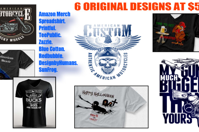 I will 6 high quality t shirts design at just dollar 5