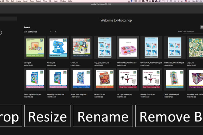 I will batch rename, resize, crop and background removal of images with adobe photoshop