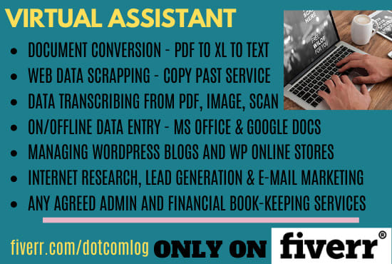 I will be virtual assistant for all online work wordpress site ecom