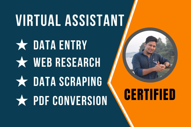 I will be virtual assistant for data entry, data mining, web research and admin support