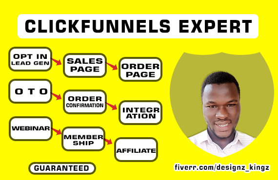 I will be your clickfunnels, go high level, click funnels, sales funnel, webinar expert
