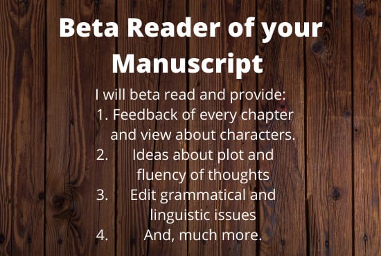 I will be your honest, affordable, critique beta reader