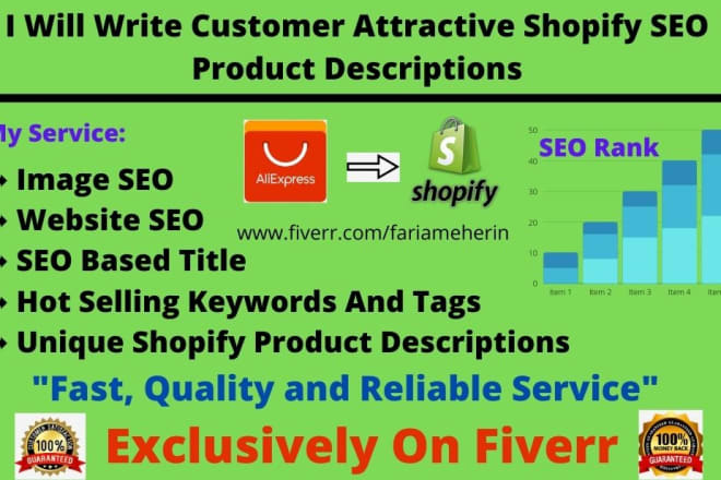 I will be your shopify product description writer with perfect SEO