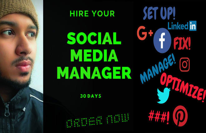 I will be your social media manager and content creator