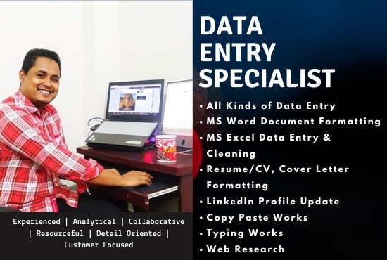 I will be your virtual assistant for data entry, web research, copy paste, data mining
