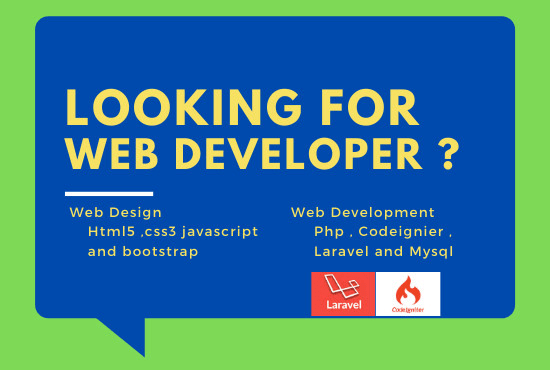 I will be your web developer in php, codeigniter and laravel framework